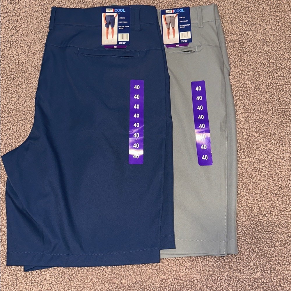 32 Degrees Blue Stretch Shorts